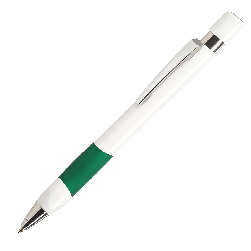 elegante balpen in wit met een groene grip